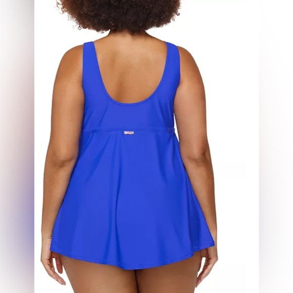 RASIN CURVE LUCIA V-NECK TUMMY CONTROL SWIMDRESS COBALT BLUE SIZE 22W NEW - Picture 2 of 7